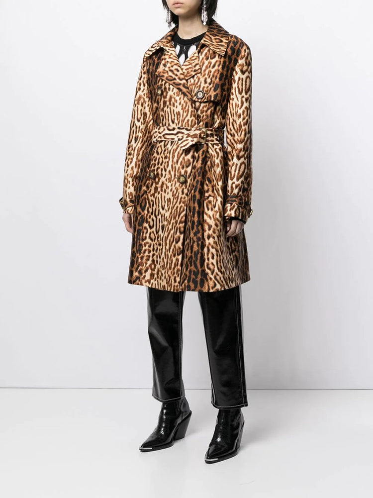 Leopard Print Trench Coat by Phoebe Philo - rewindvintageofficial