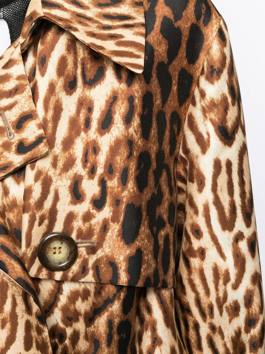 Leopard Print Trench Coat by Phoebe Philo - rewindvintageofficial