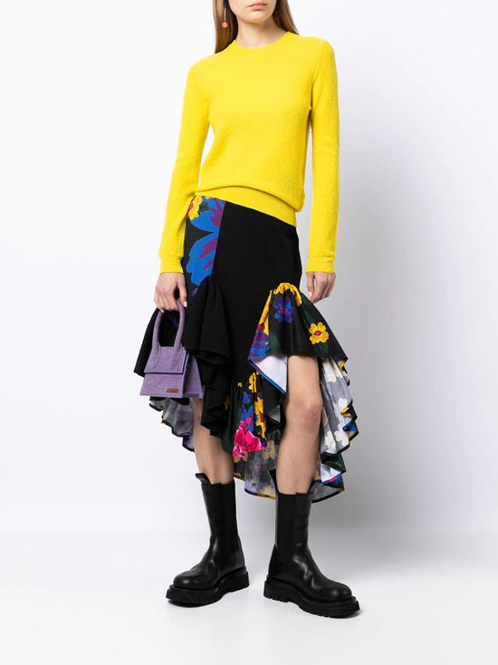 Yellow Wool Crew Neck Sweater - Rewind Vintage Affairs