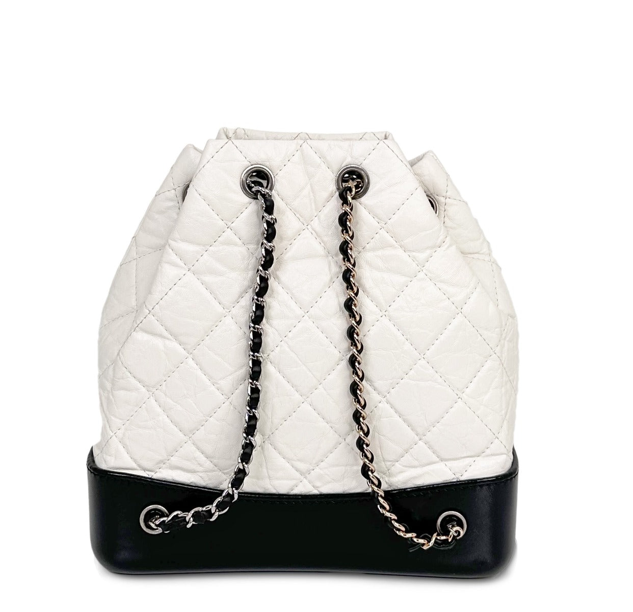 Chanel gabrielle backpack 2025 black and white