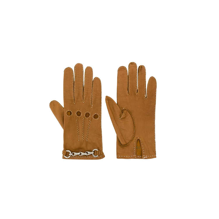 Tan Brown Leather Gloves - Rewind Vintage Affairs