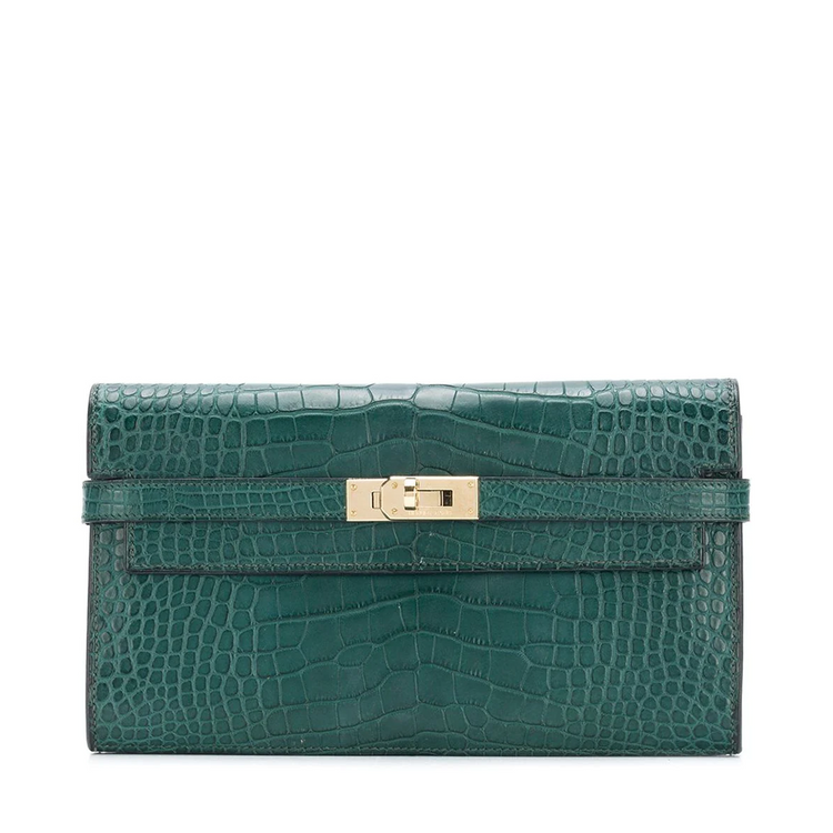 Malachite Green Kelly Wallet - Rewind Vintage Affairs