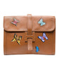 Vintage Jige GM Clutch Bag in Brown Courchevel leather - rewindvintageofficial