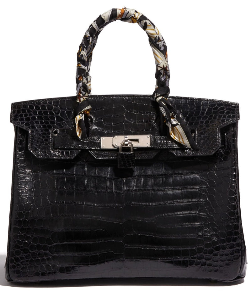 30cm Porosus Birkin Bag with PHW - Rewind Vintage Affairs