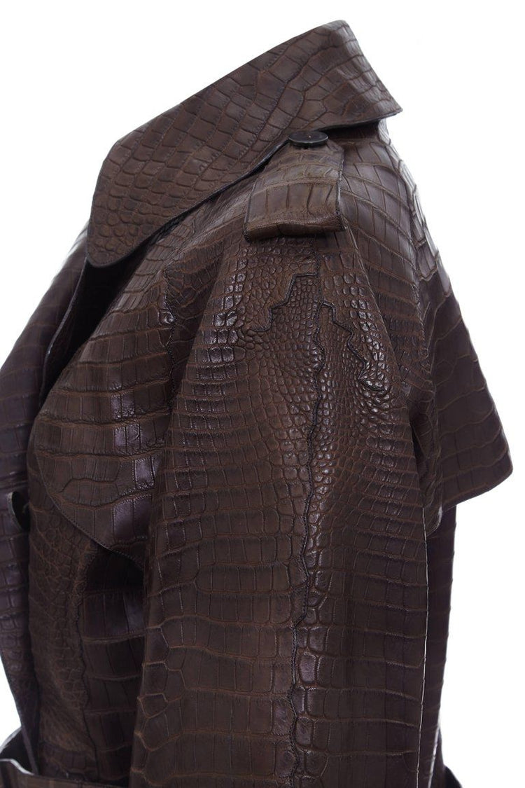 Hermes Brown Exotic Trench Coat