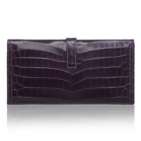 Hermès Prune Niloticus Crocodile Jige PM Clutch Bag SOLD - rewindvintageofficial