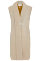 Hermès sheepskin gilet with silk scarf interior, stylish blazer or jacket featuring luxurious materials and elegant design.