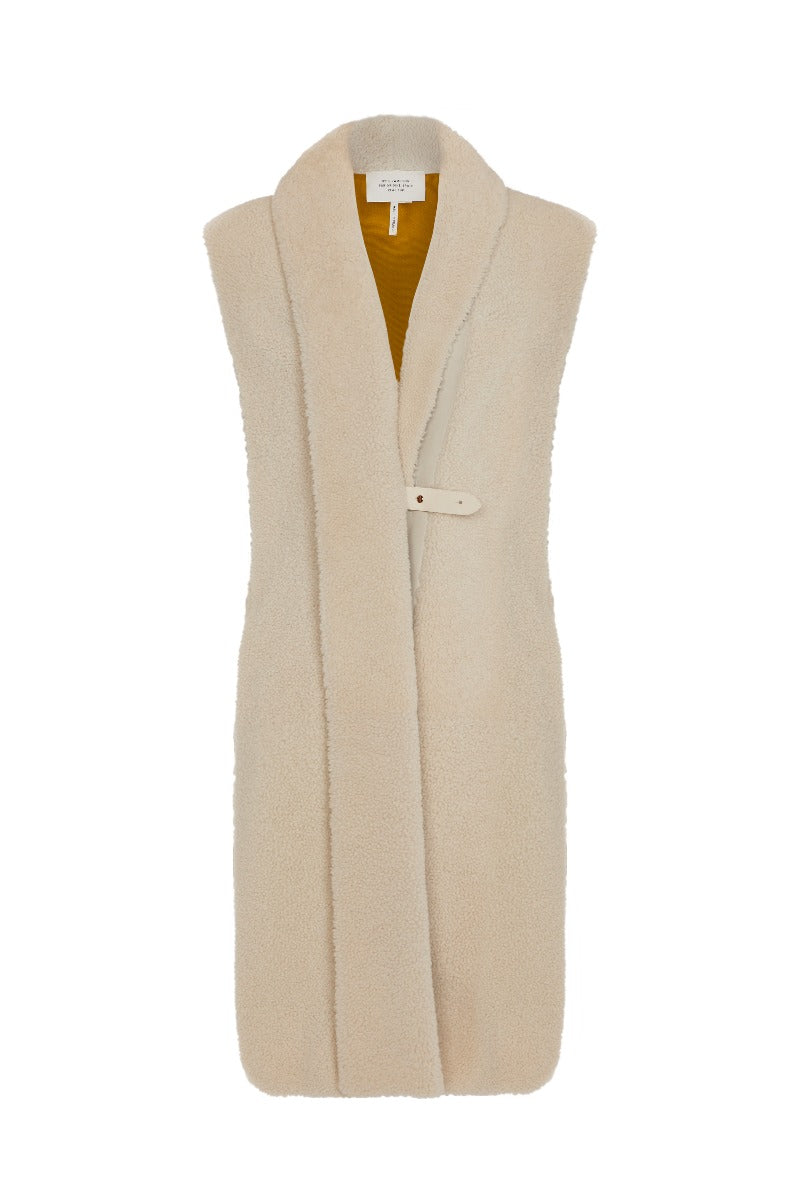 Sheepskin Gilet with Silk Scarf Interior - Rewind Vintage Affairs