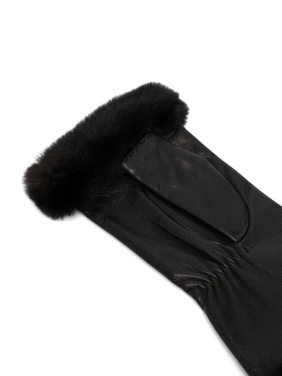 Trimmed Fingerless Leather Gloves - Rewind Vintage Affairs