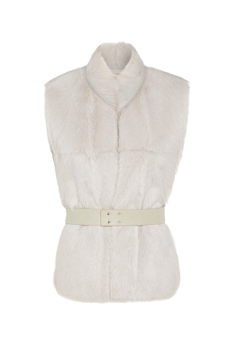 White Goatskin Gilet - Rewind Vintage Affairs