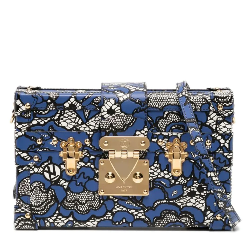 Louis Vuitton Pre-owned Petite Malle Floral Lace-Print Crossbody Bag