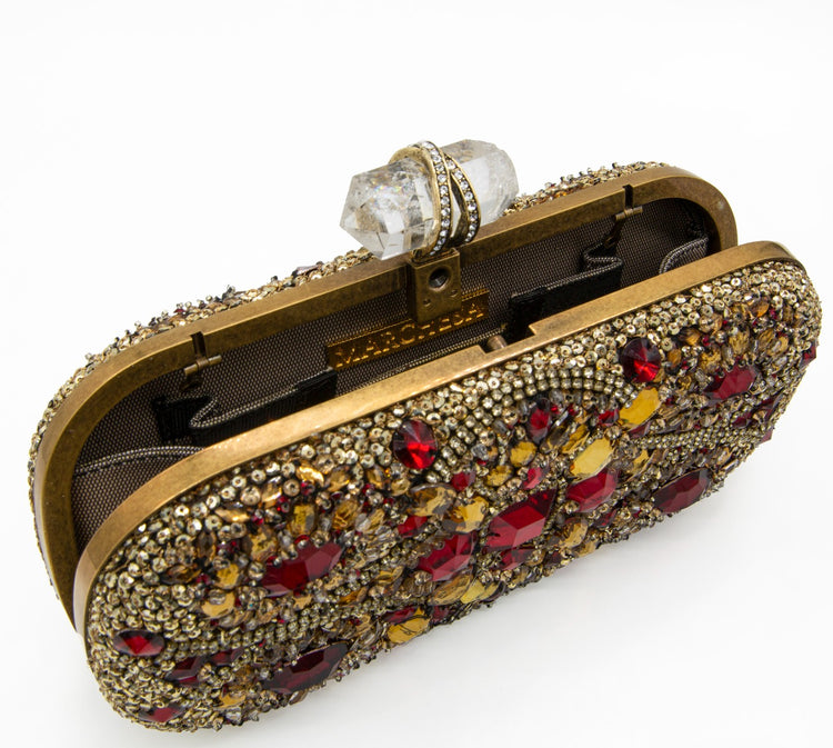 Rhinestone Embossed Clutch Bag - Rewind Vintage Affairs