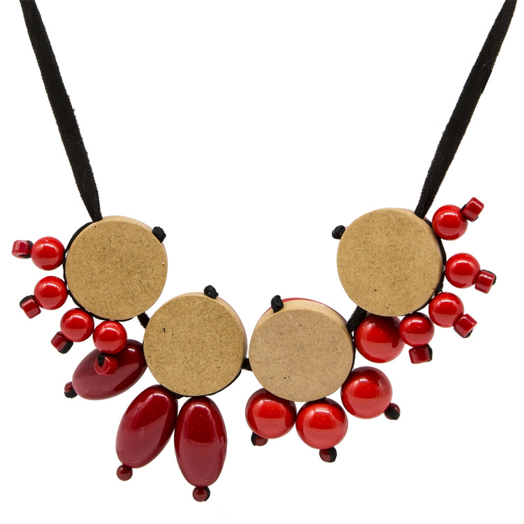 Red Acrylic Pendant Necklace - rewindvintageofficial