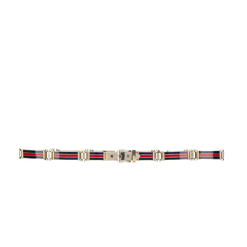 Striped Metal Link Belt - Rewind Vintage Affairs