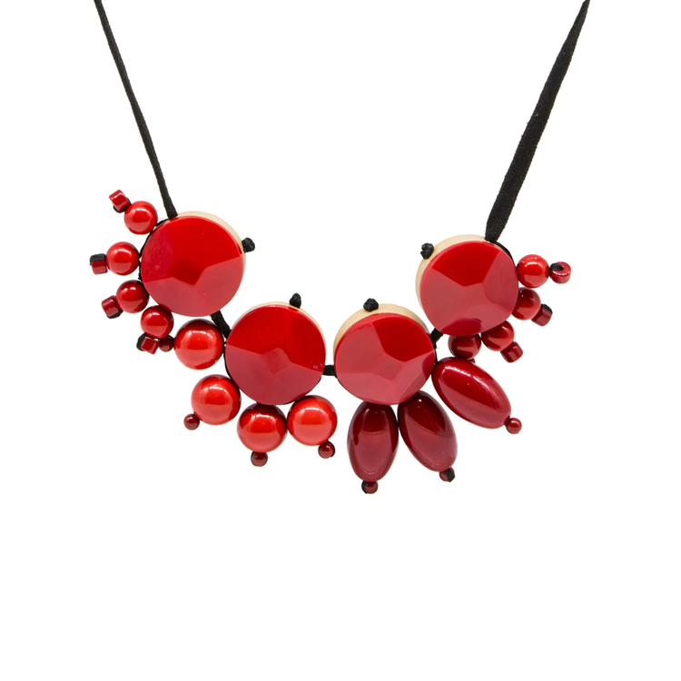 Red Acrylic Pendant Necklace - Rewind Vintage Affairs