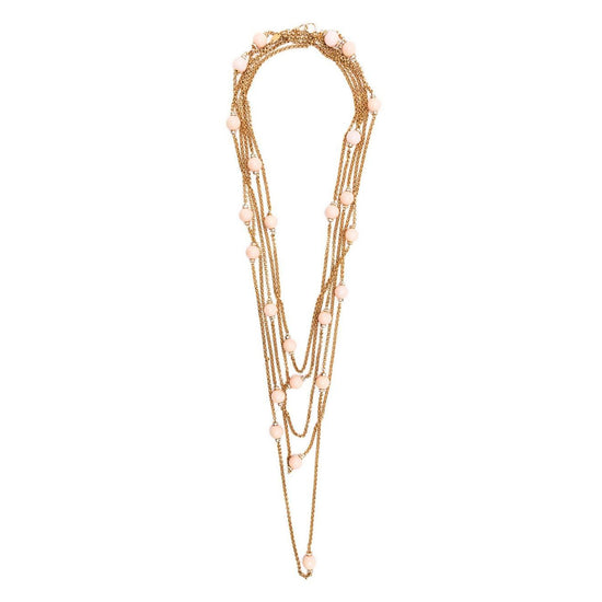 Long Chain Bead and Rhinestone Necklace - Rewind Vintage Affairs