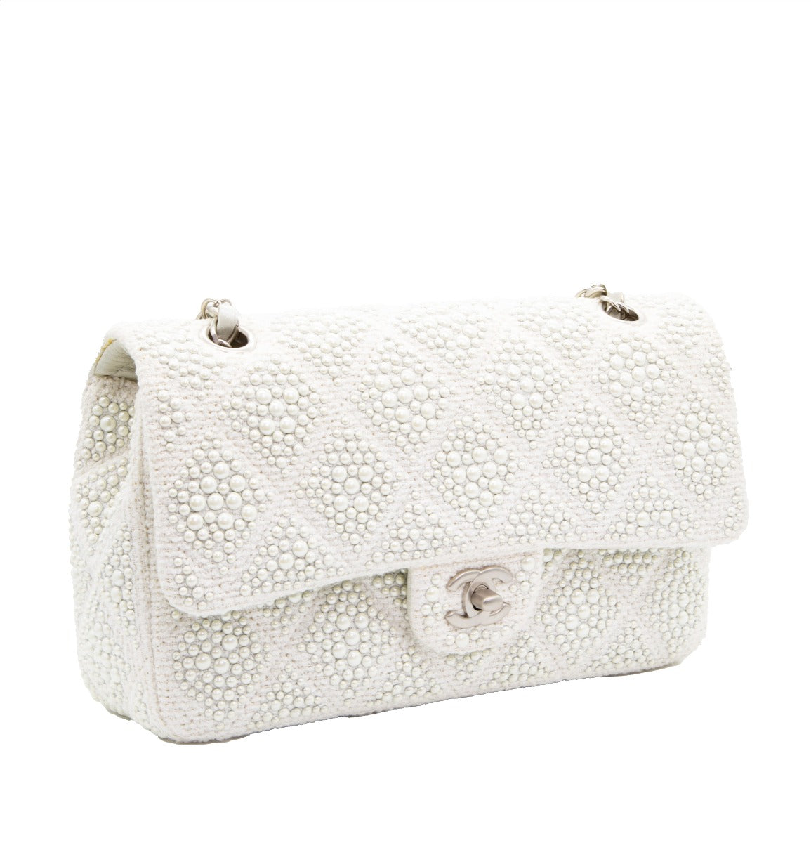 Chanel white clearance pearl bag