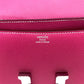 Hermès Tyrien Pink Epsom Leather Constance Elan shoulder bag with gold hardware and structured design.