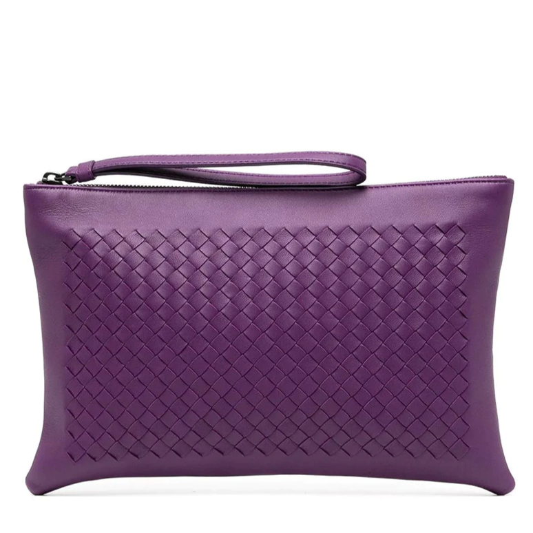 Purple Intrecciato Pouch - Rewind Vintage Affairs