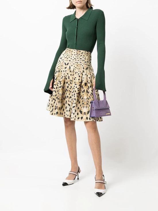Prada Silk Leopard Print Skirt - rewindvintageofficial