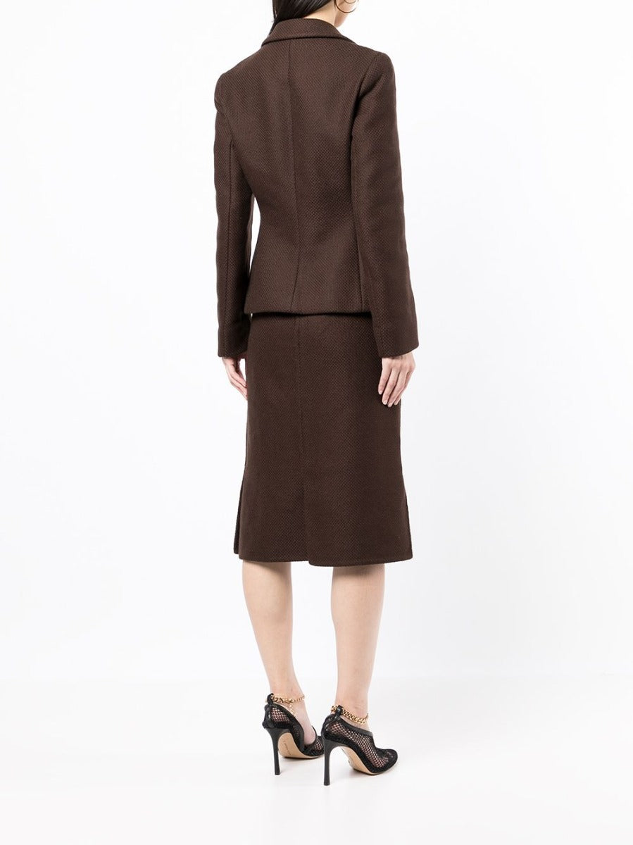 Wool Brown Skirt Suit - Rewind Vintage Affairs