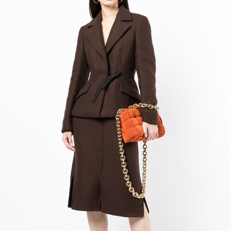 Wool Brown Skirt Suit - Rewind Vintage Affairs