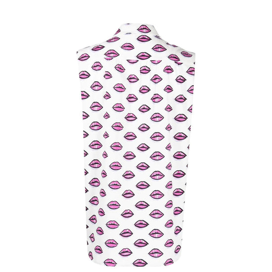 Kiss Print Sleeveless Shirt - Rewind Vintage Affairs