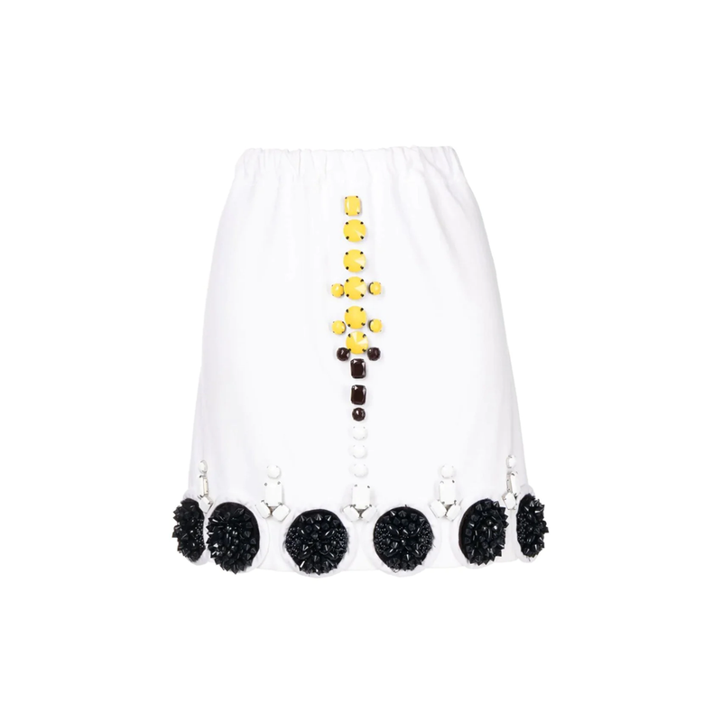 White Embellished Skirt - Rewind Vintage Affairs