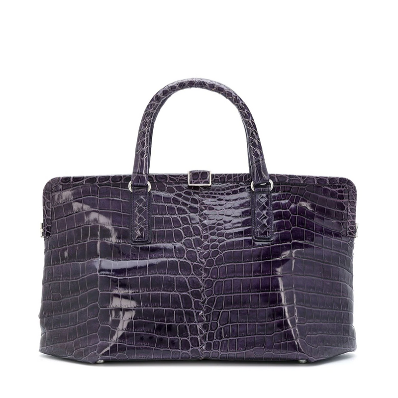 Bottega Veneta Purple Crocodile Handbag - Rewind Vintage Affairs