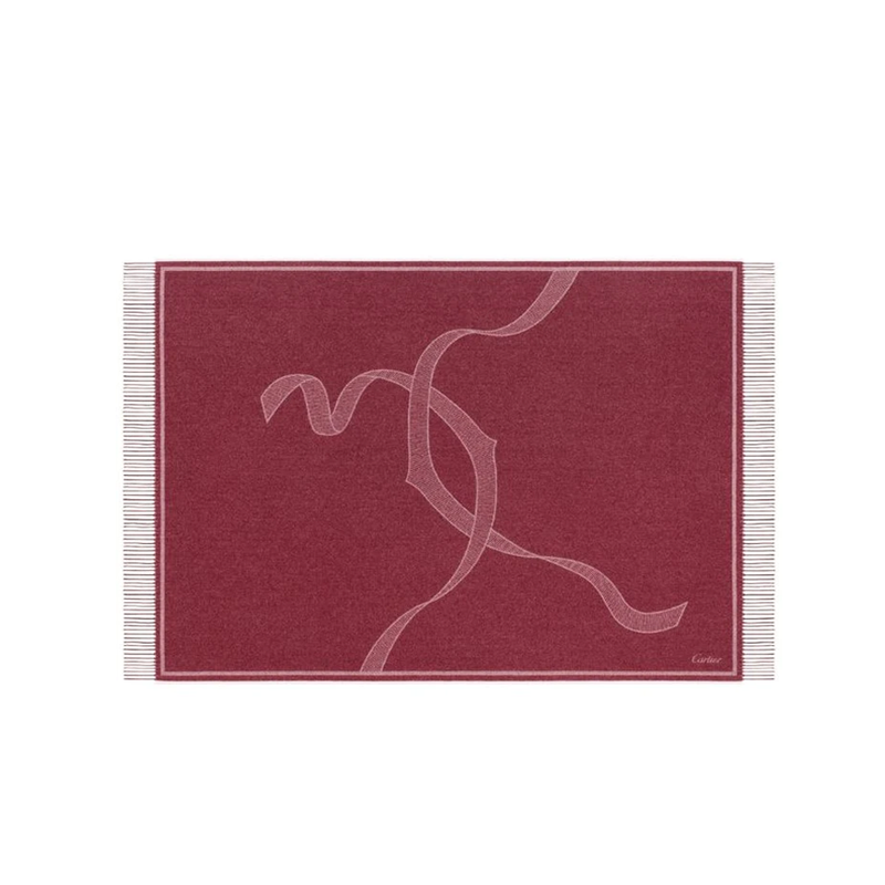 Red Entrelacés de Cartier Cashmere Scarf - Rewind Vintage Affairs