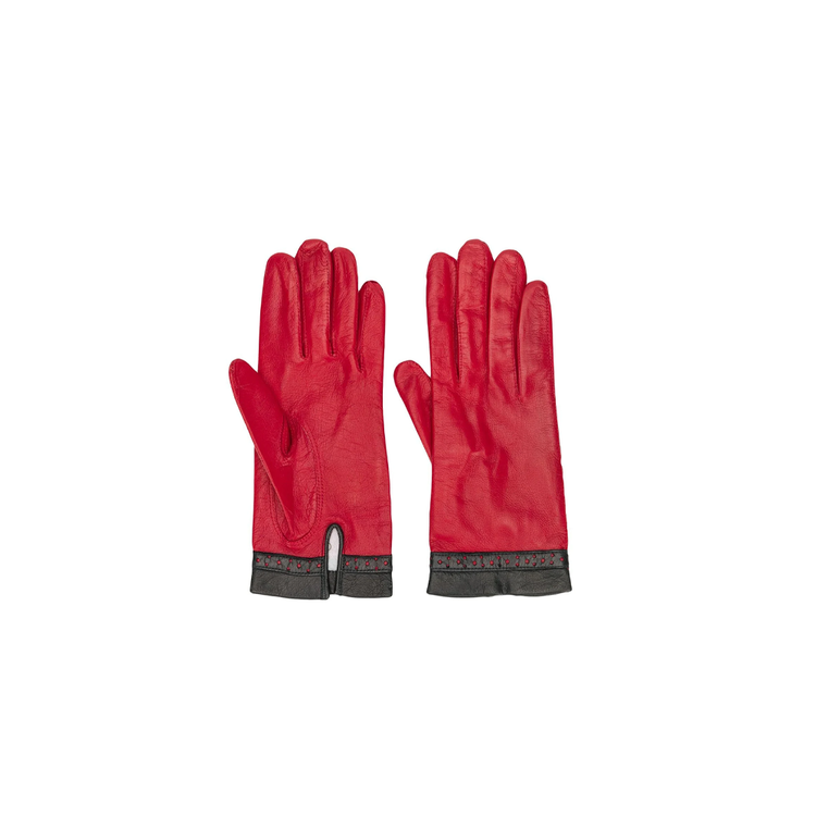 Red Leather Gloves - Rewind Vintage Affairs