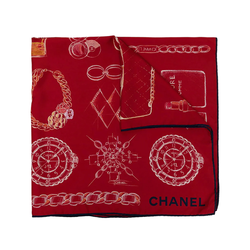 Symbols Motif Silk Scarf - Rewind Vintage Affairs