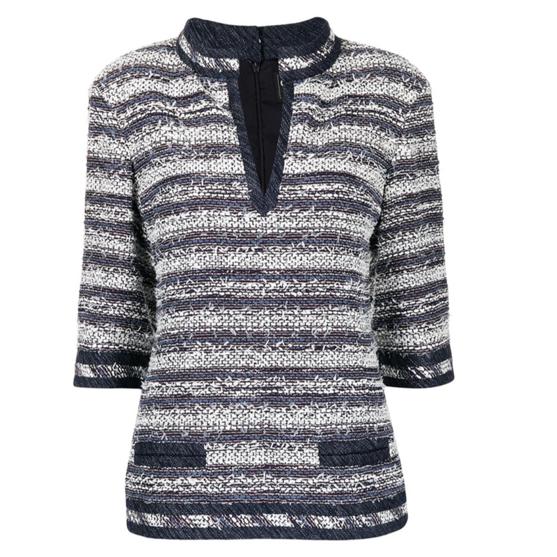 Striped Blue Tweed Tunic