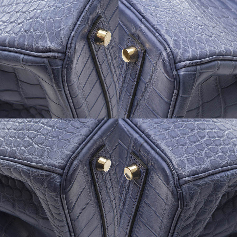 Hermes Exotic Brighton Blue 35cm Birkin Bag