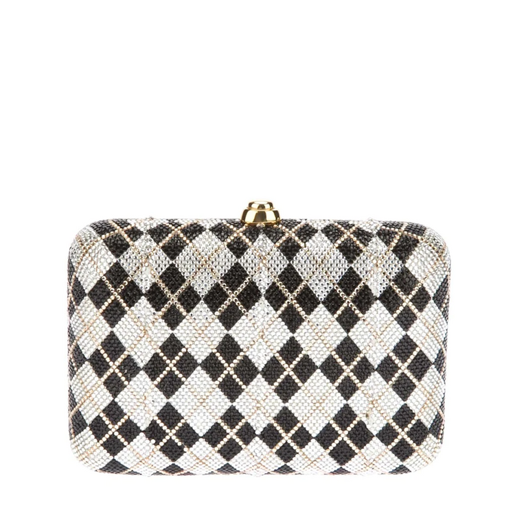 Judith Leiber Harlequin Crystal Minaudiere Clutch - Rewind Vintage Affairs