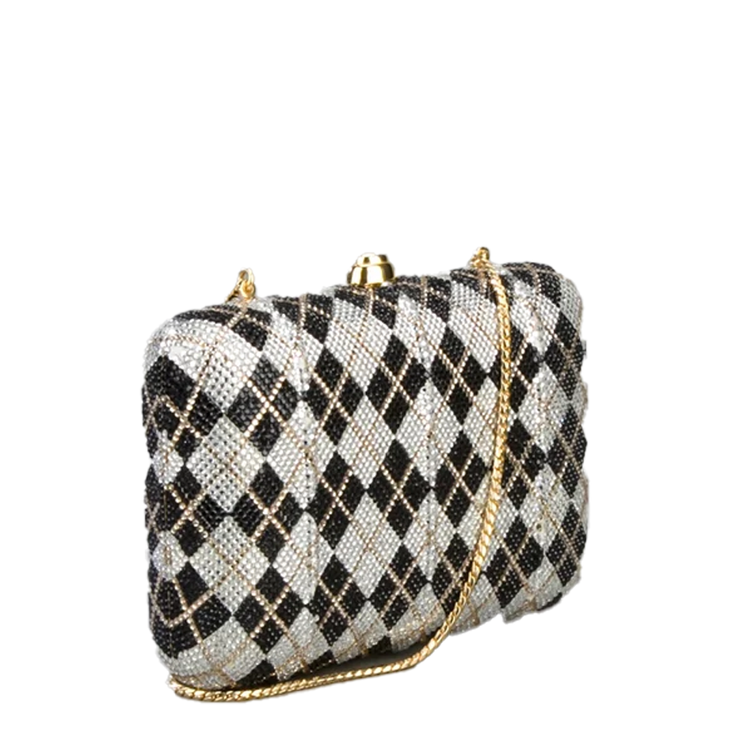 Judith Leiber Harlequin Crystal Minaudiere Clutch - Rewind Vintage Affairs