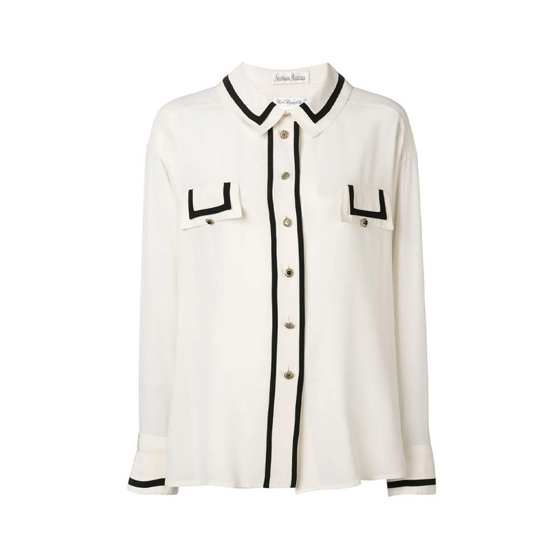 Vintage 1980s Karl Lagerfield Silk Shirt