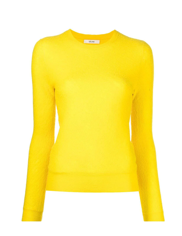 Yellow Wool Crew Neck Sweater - Rewind Vintage Affairs